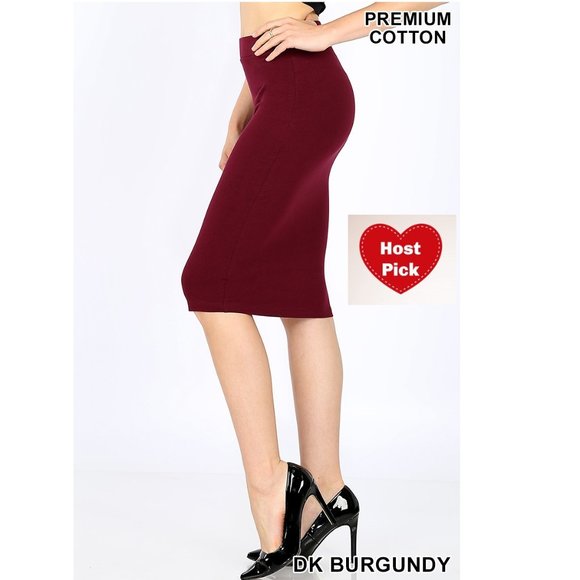 Dresses & Skirts - Dress Skirt - Formal Office Skirt - Burgundy